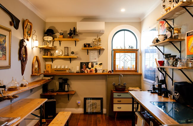 Interior at FEOH Espresso and Roastery.