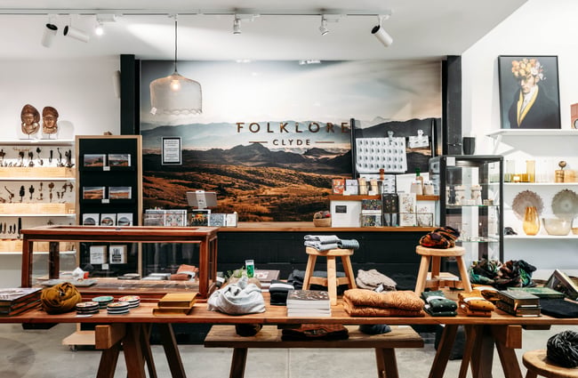 Homewares on display inside a retail store.