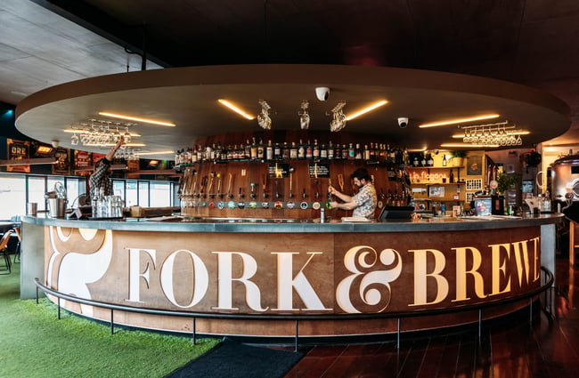 Bar area at Fork & Brewer.