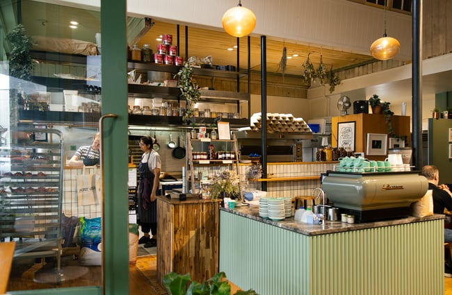 The busy cafe interior of Fort Greene.