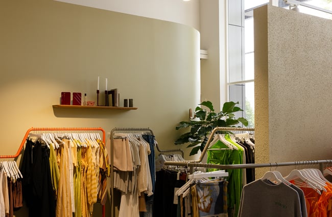Clothing racks on display at FOUND.