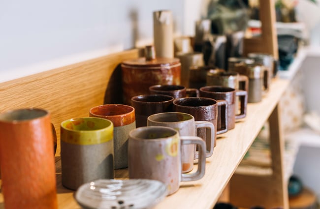 Ceramics on display at The Framing House Hamilton.