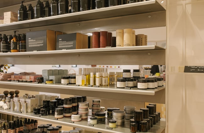 Products on the shelf at Frances Nation Home.