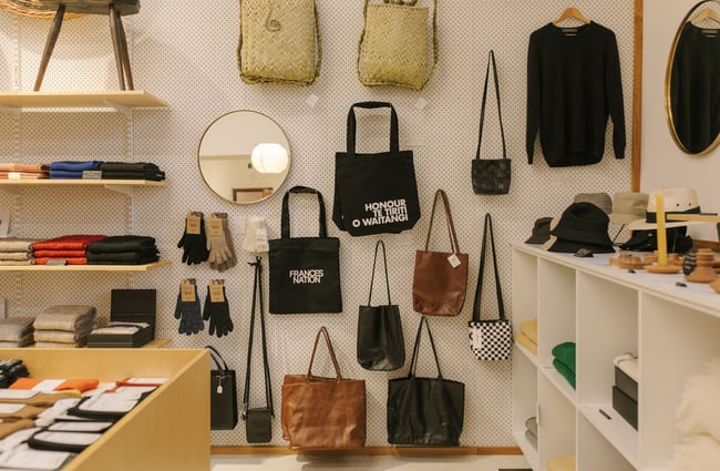 Bags on the wall at Frances Nation Home.