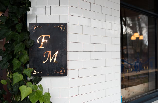 Front entrance sign to Freida.
