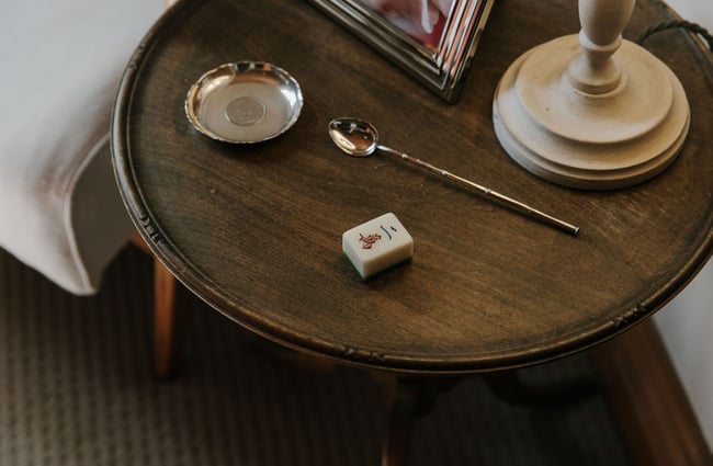 Bedside table at French Bay House, Akaroa Canterbury.