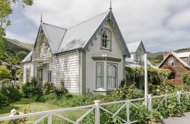 French Bay House exterior in Akaroa, Canterbury.