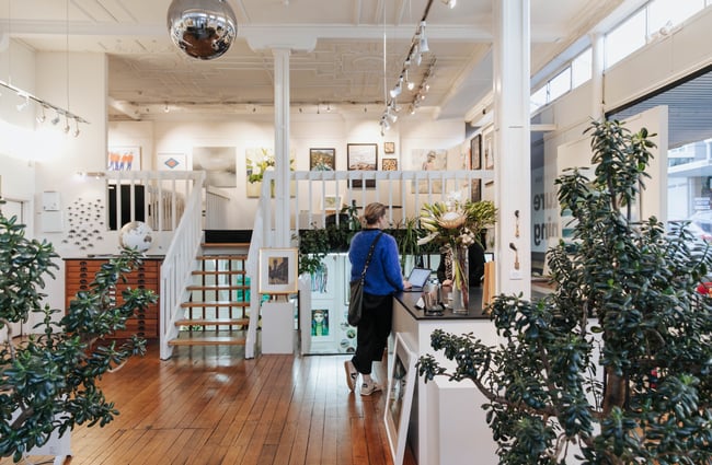 Inside the gallery.