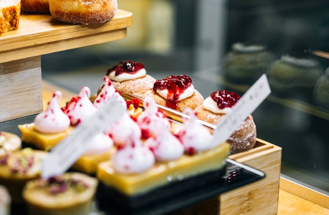 Sweet treats on display at Gather Foodhouse, Hamilton.