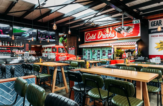 Pick up truck as part of the interior of Gear Street Union.