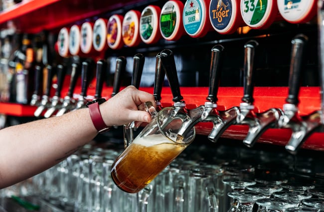 Drink being poured at Gear Street Union.