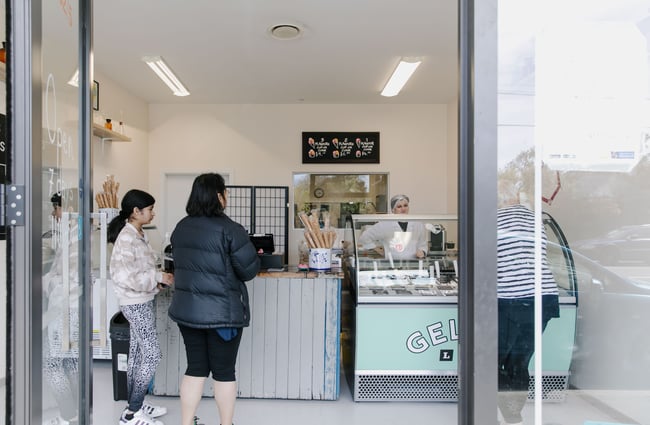 Customers choosing their gelato at Gelato Lab.