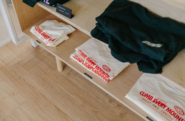 Branded merch for the general service work space and cafe.