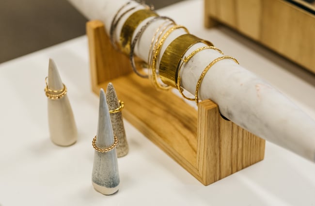 Close up of jewellery.