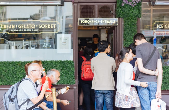 People lining up for gelato.