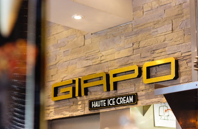 Close up of the shop sign.