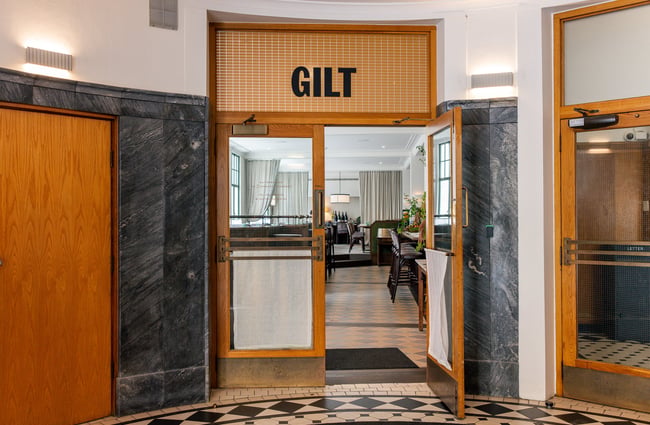 Entrance to Gilt Brasserie in Auckland