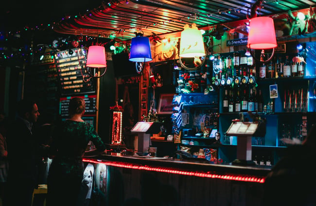 People hanging out at the bar.