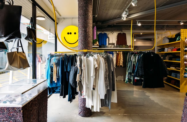 A fashion store retail display.