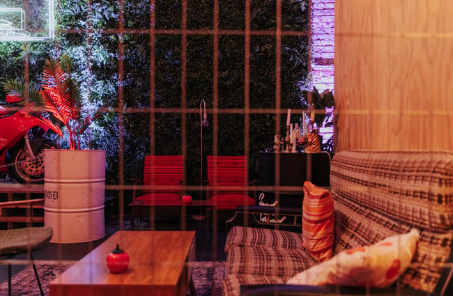 A seating area.