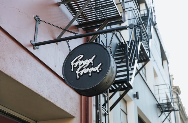 The outside signage.