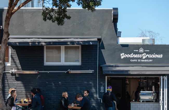 The front of the cafe.