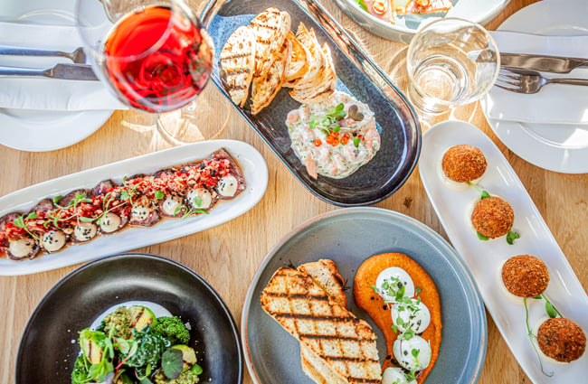 Flat lay image of plates of food at Gothenburg.