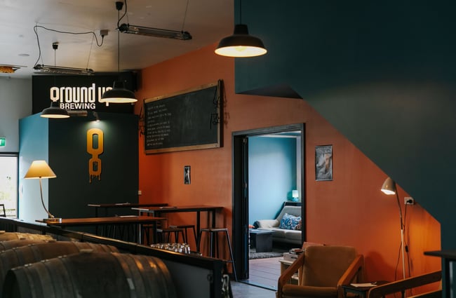 Interior space at Ground Up Brewing, Wānaka.