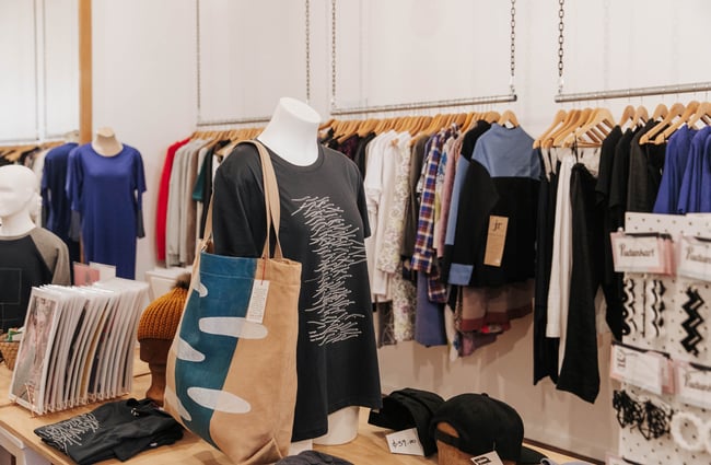 Inside the store.