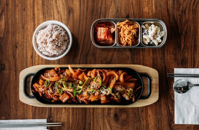 Spread of food at Han River.