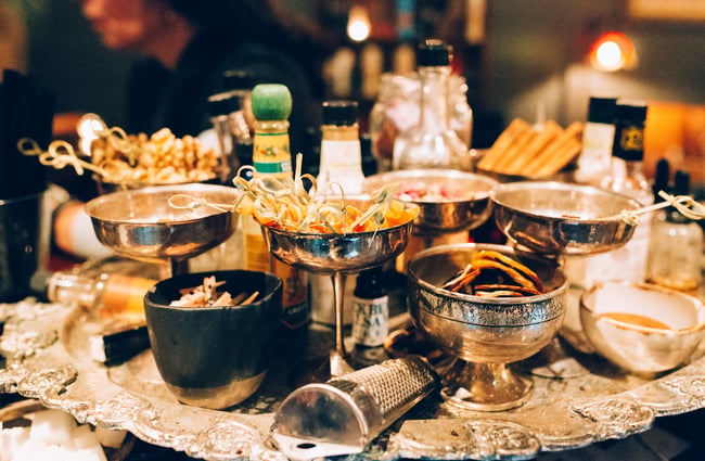 A platter of snacks.