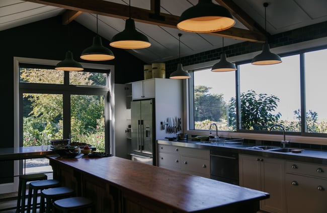Interior view of the kitchen at Hapuku Kitchen.