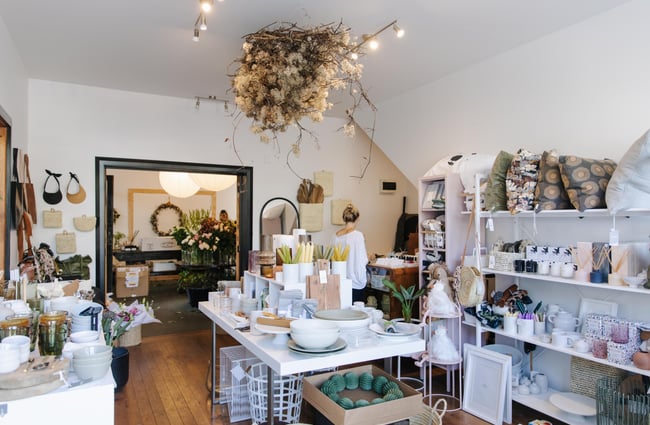 Harakeke Florist interior view in Sumner, Christchurch.