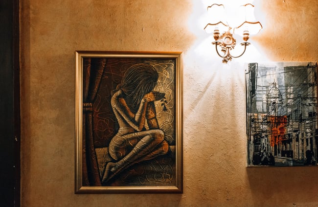 Art on walls.