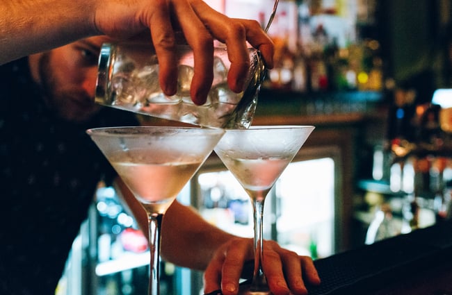 Cocktails being made.