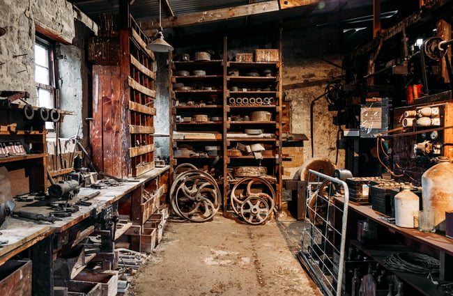 The inside of Hayes Engineering in Oturehua.