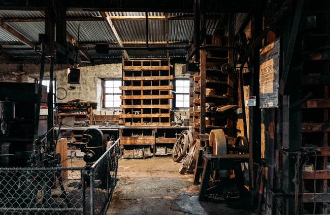 The inside of Hayes Engineering in Oturehua.