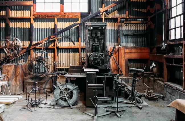 The inside of Hayes Engineering in Oturehua.