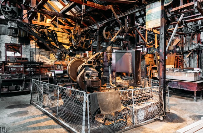 The inside of Hayes Engineering in Oturehua.