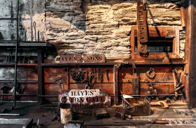 The inside of Hayes Engineering in Oturehua.