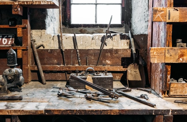 The inside of Hayes Engineering in Oturehua.