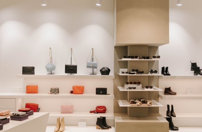 Shoes and bags on display at Head Over Heels in Christchurch.