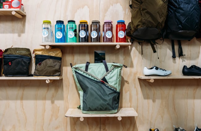 Merchandise on the wall at Heatwave.