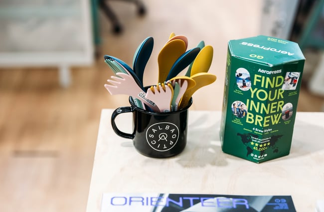 Items on a desk at Heatwave.