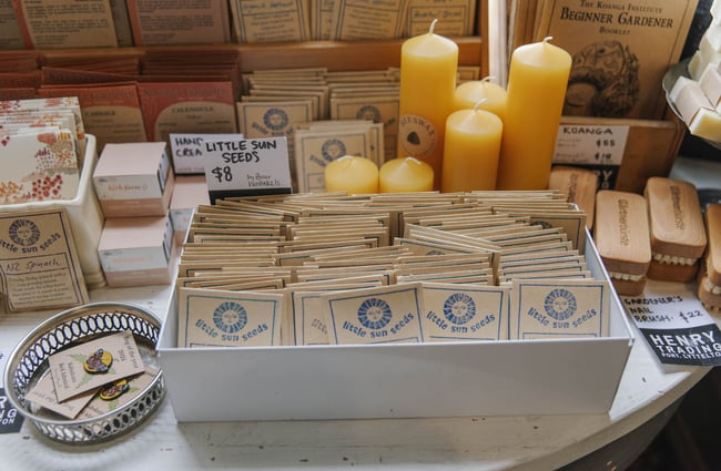Close up of garden seeds at Henry Trading in Lyttelton