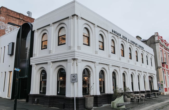The exterior of the building.