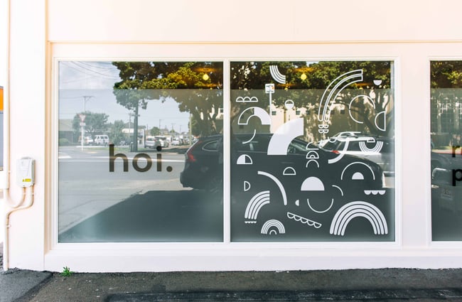 Exterior white window art designs.