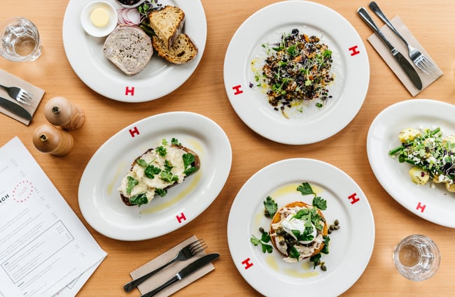 A flatlay of food.