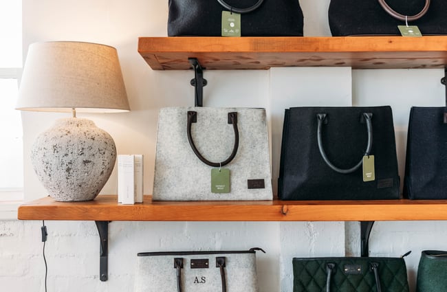 A close up of bags at Honest Wolf in Rangitikei.