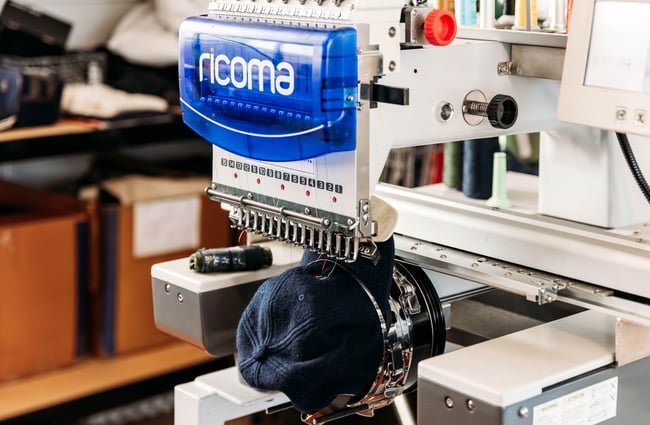 A machine for making caps at Honest Wolf in Rangitikei.